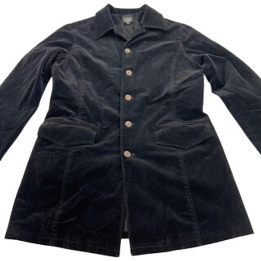 vintage Christina Rotelli Womens Black‎ Corduroy Blazer Size M midthigh length